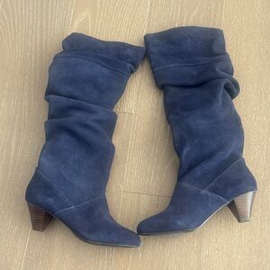 Colin Stuart Midnight Blue Suede Heeled Boots